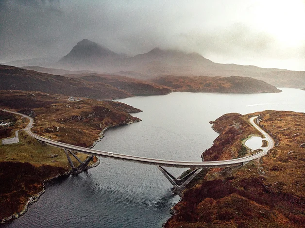 Scenic view of a bridge crossing a river