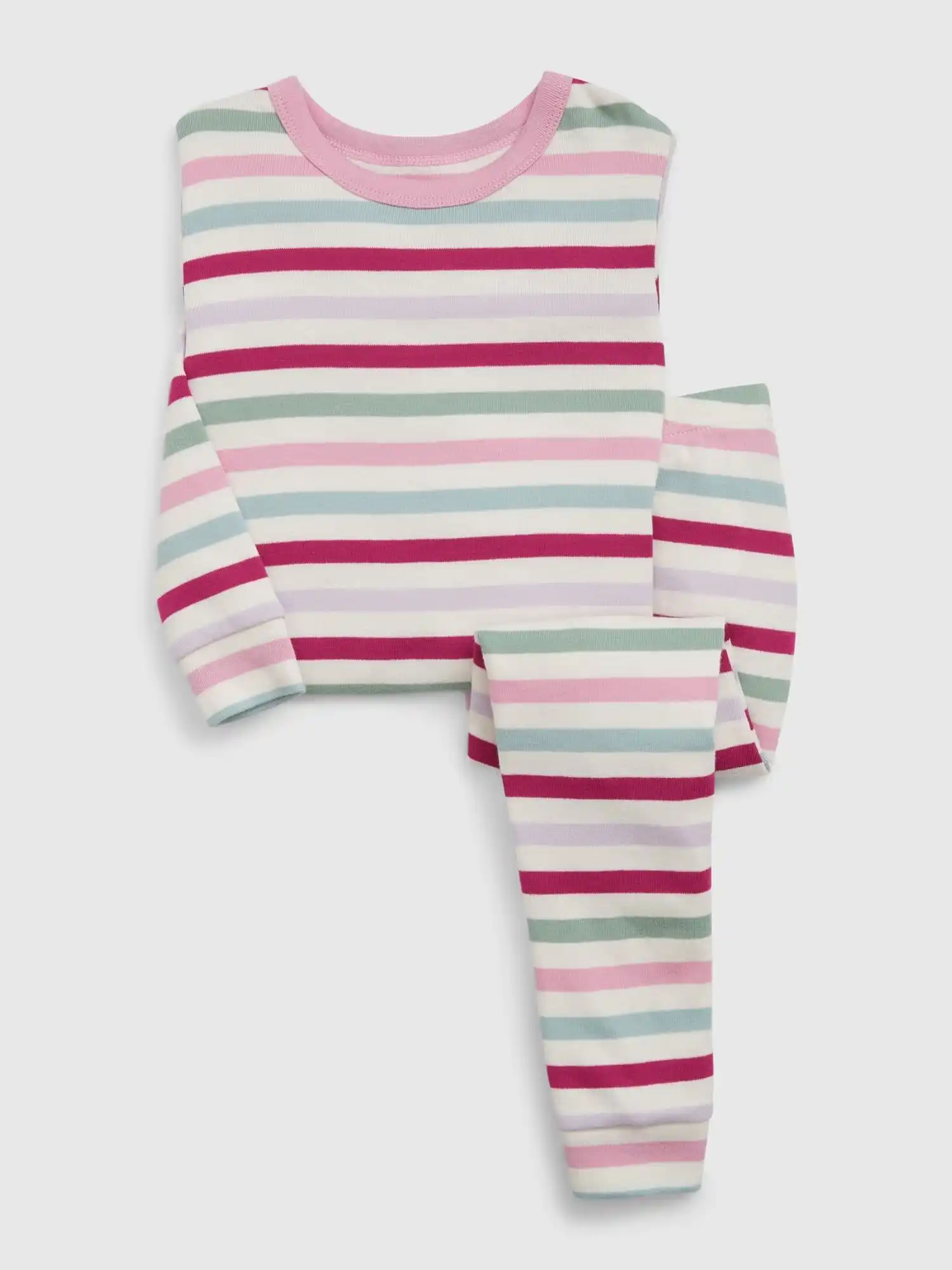 a pink stripe pj set